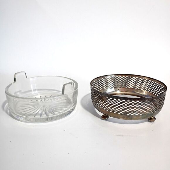 Vintage MSC Middletown Silver Co. Silverplate 2 Piece Relish Dish Ashtray 1940s - Picture 2 of 6